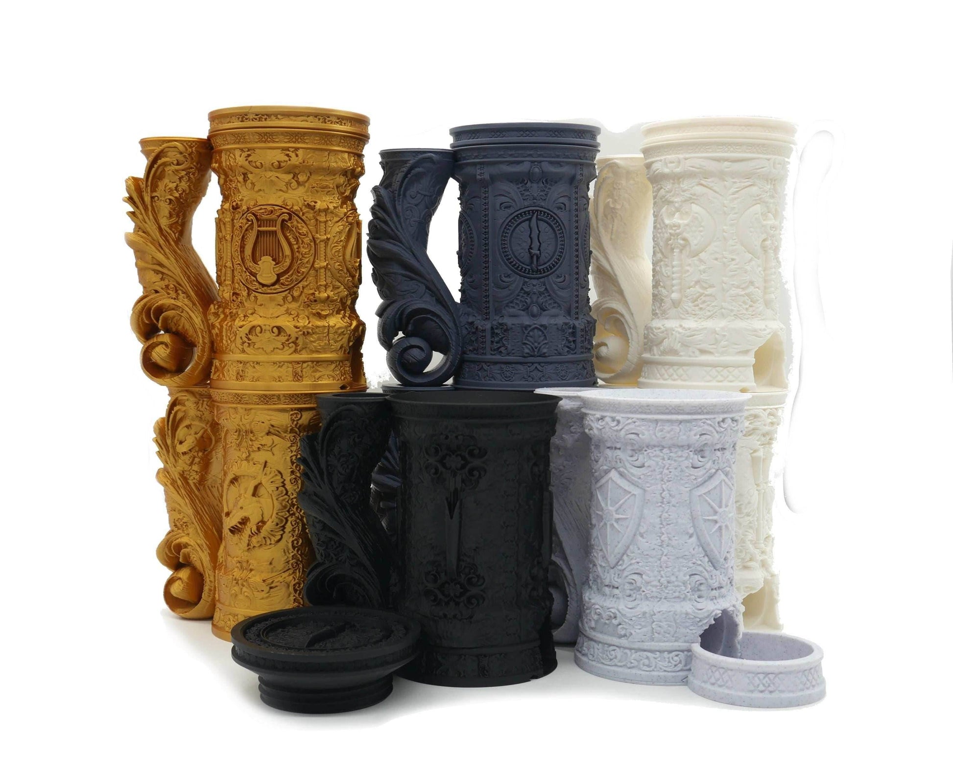 D20 Critical Tankard Dice Tower and Can Holder with Dice Vault | Fates End RolePlay RP Gamer Mug Roll Gift Storage DND Classes from JCSFY - Dark Magic Black