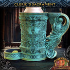 Cleric Themed Tankard Dice Tower and Can Holder with Dice Vault | Fates End RolePlay RP Gamer Mug Roll Gift Storage DND Classes from JCSFY - Dark Magic Black