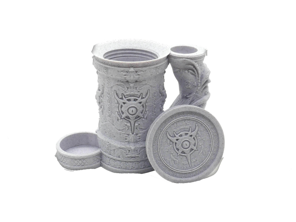 Warlock Themed Tankard Dice Tower and Can Holder with Dice Vault | Fates End RolePlay RP Gamer Mug Roll Gift Storage DND Classes from JCSFY - Dark Magic Black