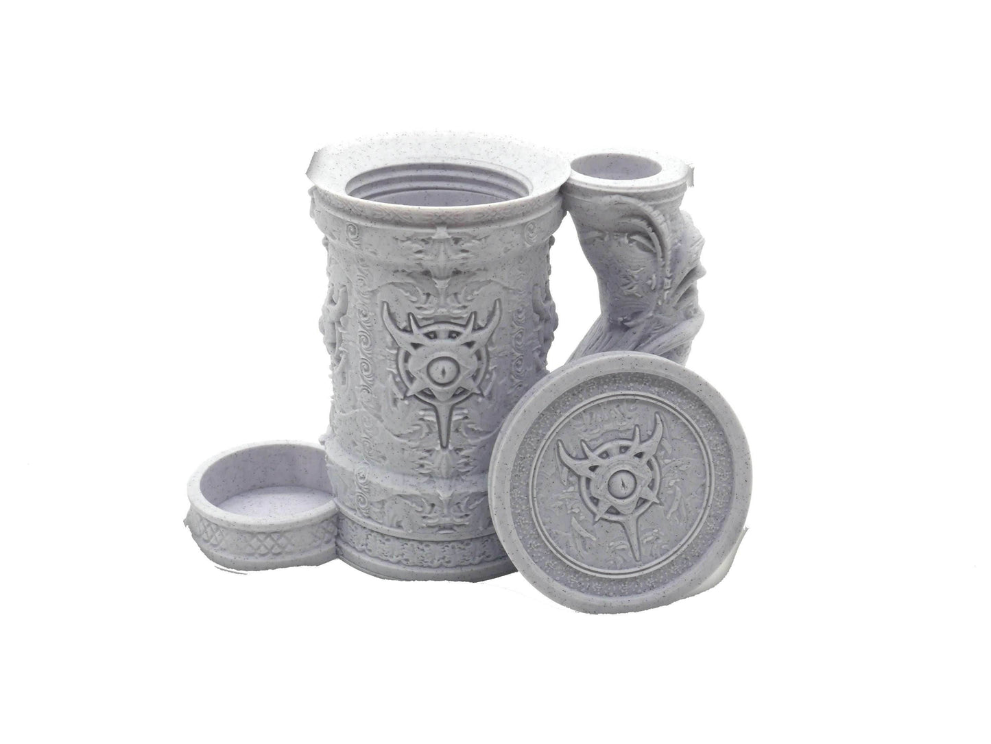 Warlock Themed Tankard Dice Tower and Can Holder with Dice Vault | Fates End RolePlay RP Gamer Mug Roll Gift Storage DND Classes from JCSFY - Dark Magic Black