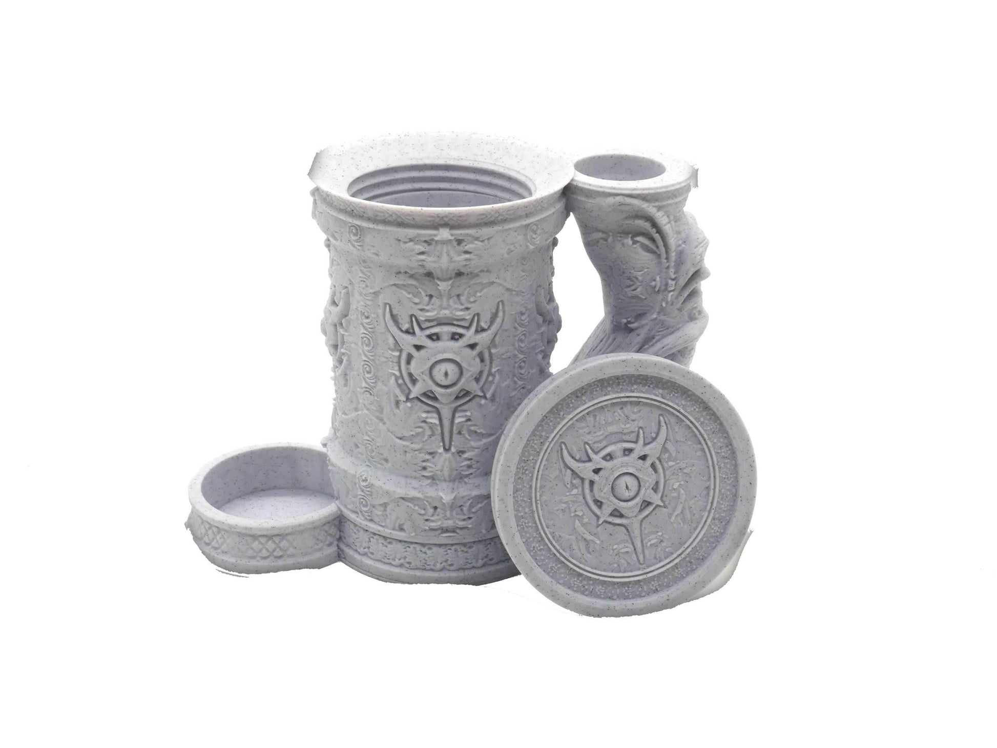 Warlock Themed Tankard Dice Tower and Can Holder with Dice Vault | Fates End RolePlay RP Gamer Mug Roll Gift Storage DND Classes from JCSFY - Dark Magic Black