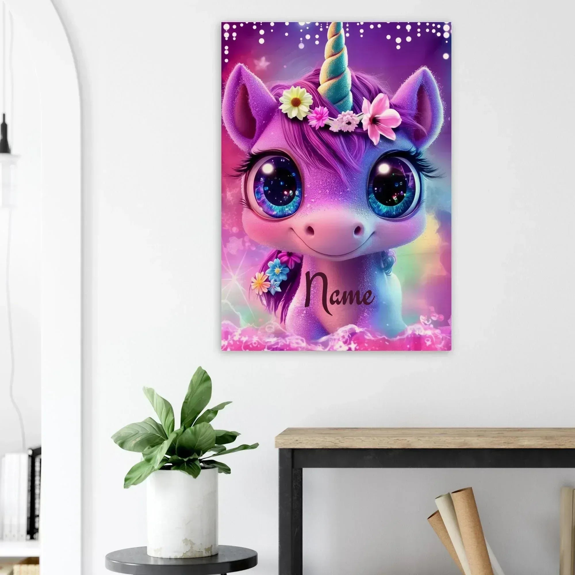 Personalized Unicorn Wall Art: Wood Name Print Nursery Decor