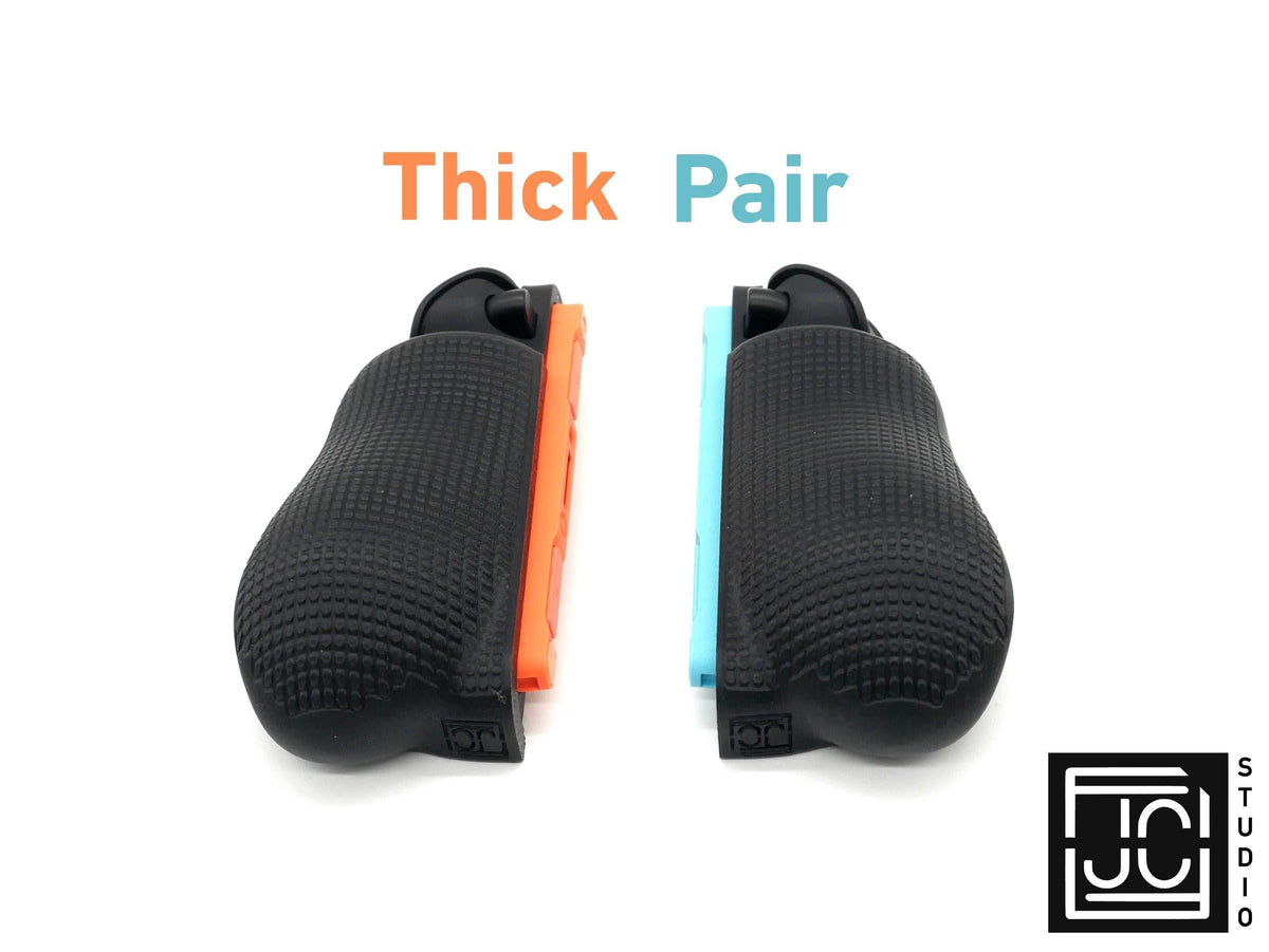 Comfort Felt Grips for Nintendo Switch 2 Joy-Con 2 Slim and Thick Slide On Handles Fits in Dock | Ergonomics with Textured Pattern V2 - L-Blue | R-Coral / Slim Pair Only