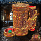 Barbarian Tankard Dice Tower and Can Holder with Dice Vault | Fates End RolePlay RP Gamer Mug Roll Gift Storage DND Classes from JCSFY - Dark Magic Black