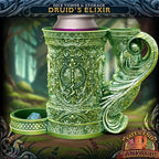 Druid Themed Tankard Dice Tower and Can Holder with Dice Vault | Fates End RolePlay RP Gamer Mug Roll Gift Storage DND Classes from JCSFY - Dark Magic Black