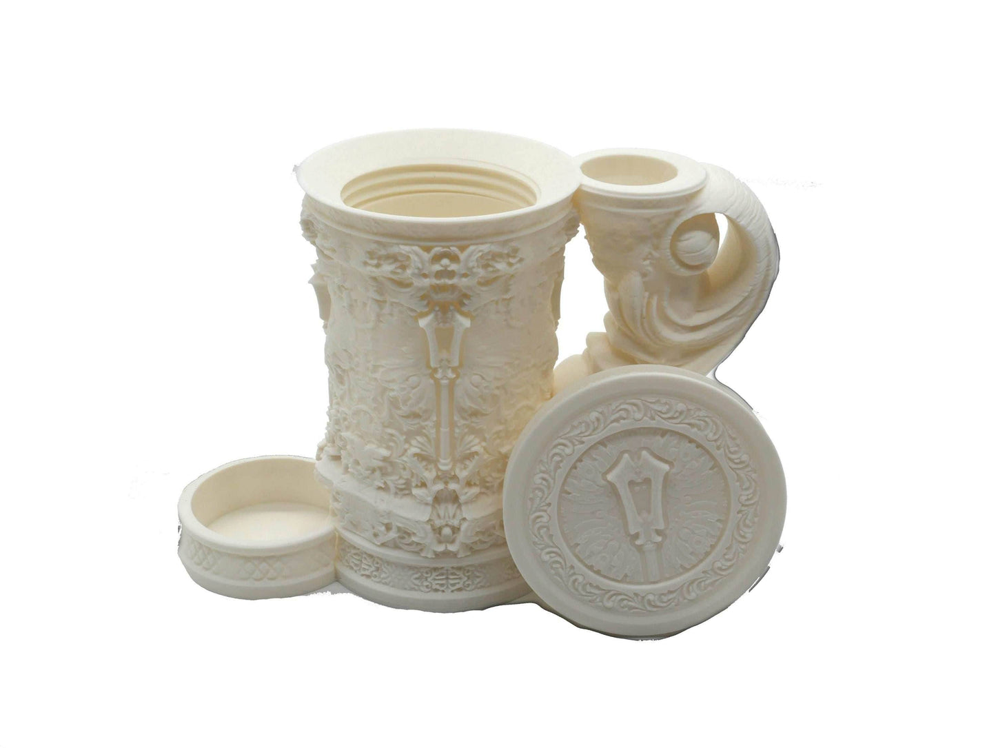 Cleric Themed Tankard Dice Tower and Can Holder with Dice Vault | Fates End RolePlay RP Gamer Mug Roll Gift Storage DND Classes from JCSFY - Dark Magic Black