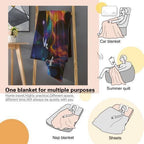 Personalized Glowing Rainbow Dragon Blanket: Soft Flannel Fleece Throw