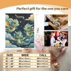 Personalized Green Dragon Blanket: Starry Night Bedroom Decor, Flannel Fleece Throw