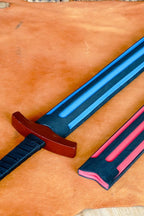Wood Toy Sword with Sheath: Padded Foam Cover - Red, Blue, or Grey