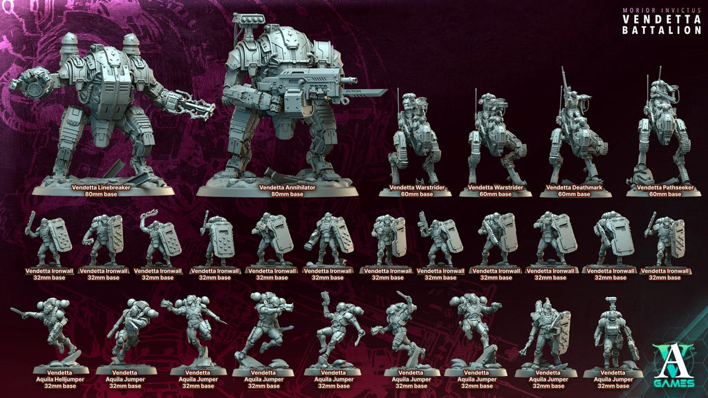 3D Printed Vendetta Annihilator & Linebreaker by Archvillain Games
