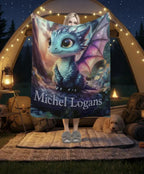 Personalized Dragon Blanket: Magical Flannel Fleece Throw, Super Soft Name Gift