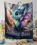 Personalized Dragon Blanket: Magical Flannel Fleece Throw, Super Soft Name Gift