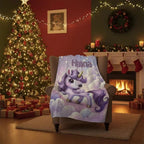 Personalized Unicorn Blanket: Enchanted Purple Fantasy Throw, Flannel Fleece Name Gift