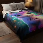 Personalized Cosmic Unicorn Blanket - Magical Galaxy Flannel Fleece Throw Super Soft Custom Name Gift