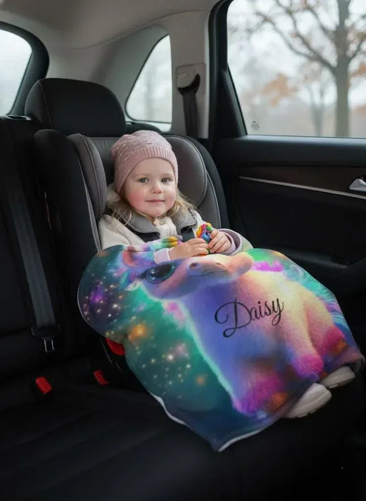 Personalized Cosmic Unicorn Blanket - Magical Galaxy Flannel Fleece Throw Super Soft Custom Name Gift