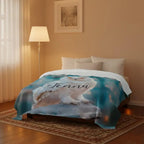 Personalized Wizard Owl Blanket – Magical Flannel Fleece Throw, Name Gift