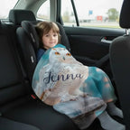 Personalized Wizard Owl Blanket – Magical Flannel Fleece Throw, Name Gift