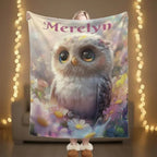 Personalized Baby Owl Fleece Bird Blanket: Magical Nature Gift
