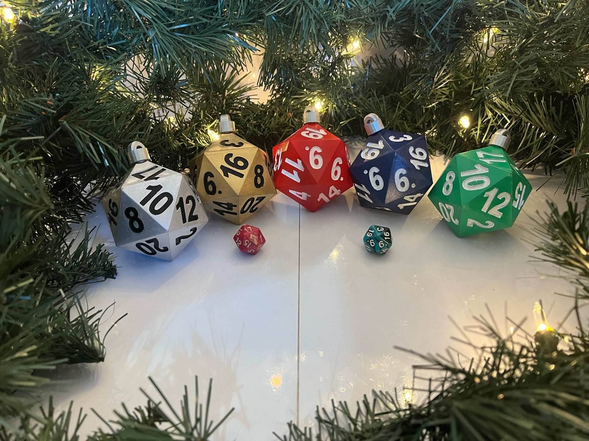 PREORDER Christmas Ornament - D20 Oversized Dice | Availably in Several Colors - Gold