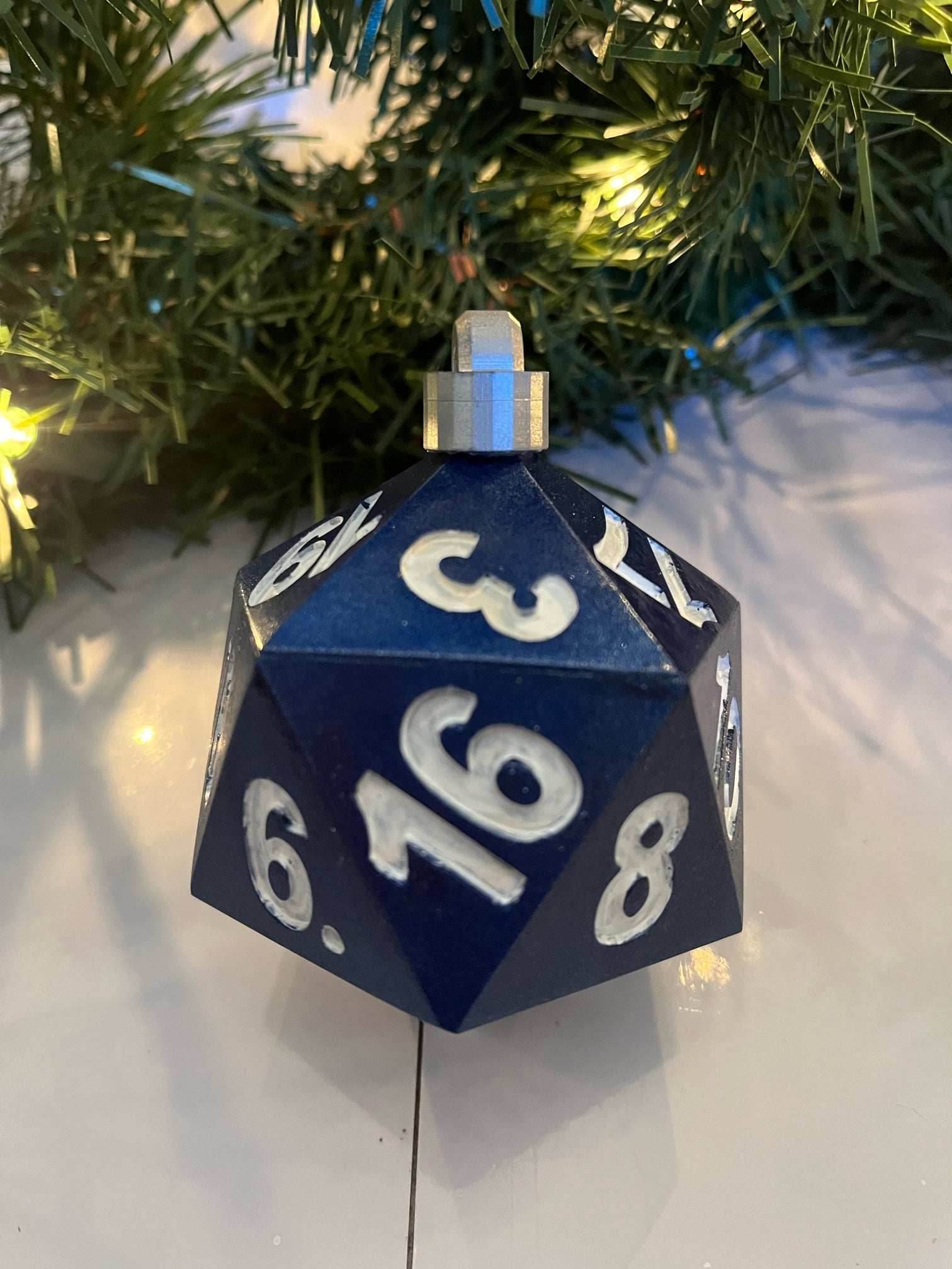PREORDER Christmas Ornament - D20 Oversized Dice | Availably in Several Colors - Blue