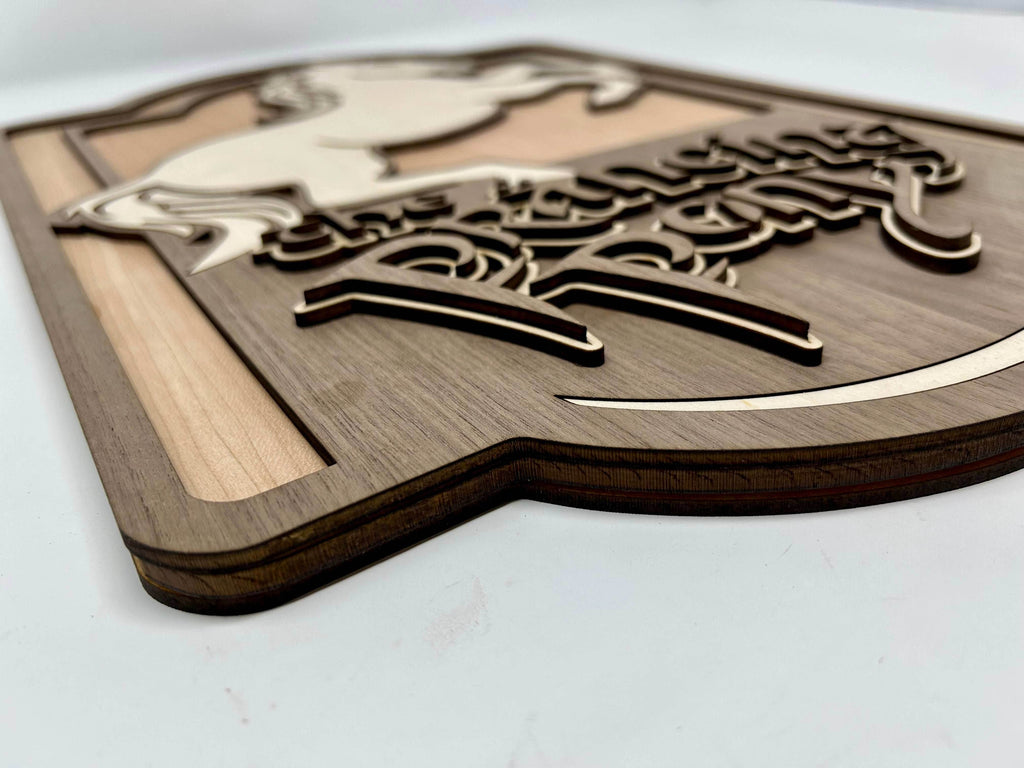 The Prancing Pony Sign - Single Sided Maple Horse
