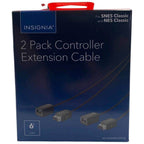 Insignia™ - 6 Extension Cable for Nintendo NES and SNES Controllers (2-pack) - Black - Role-Players