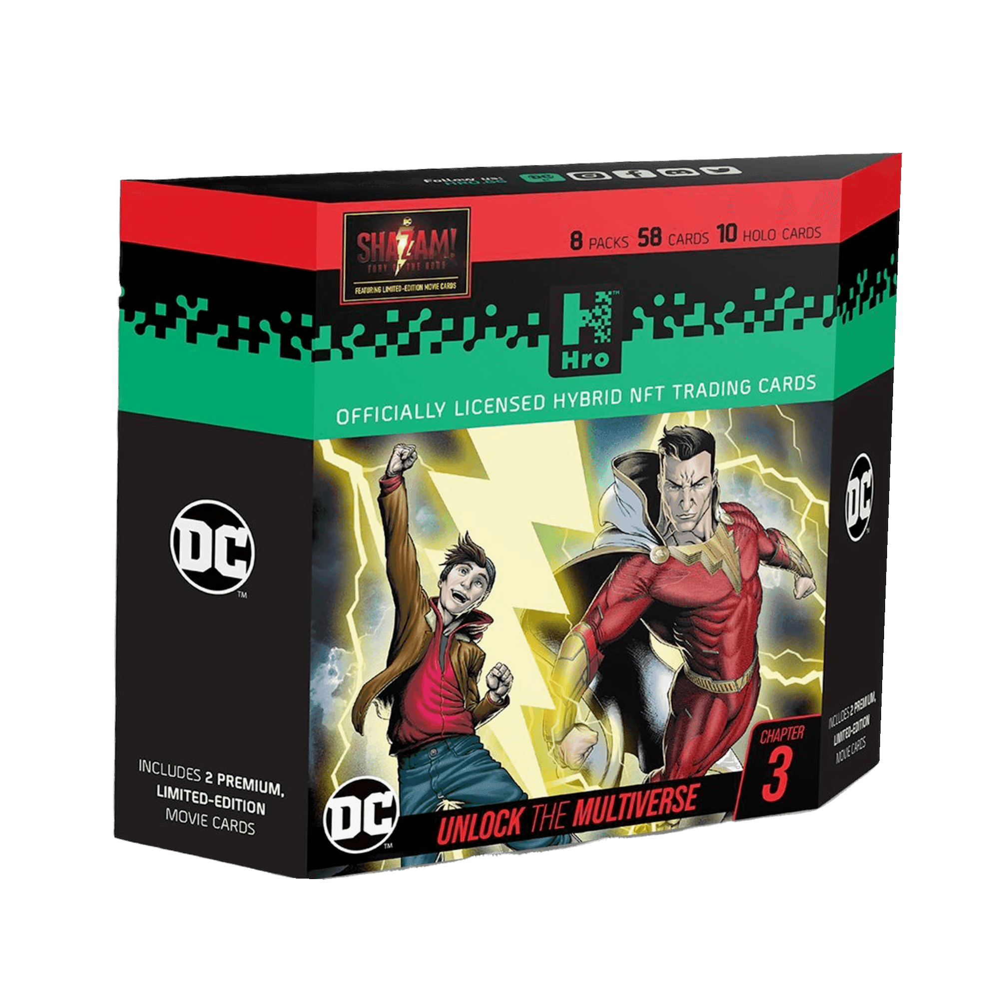 Hro DC Shazam Hybrid NFT Trading Cards | Chapter 3 | 8-Pack - 