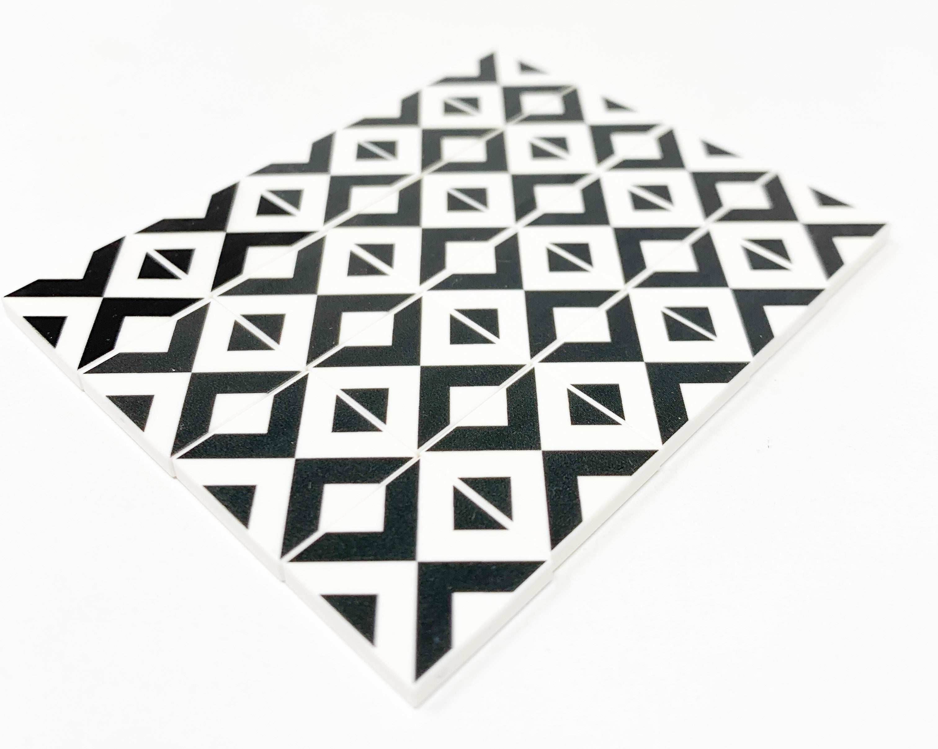 Black & White Kitchen / Diner Flooring - B3 Customs® Printed 2x2 Tile - 