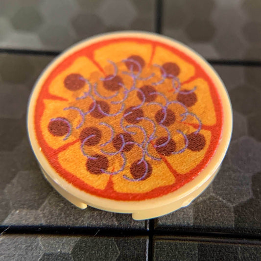 Pepperoni & Onions Pizza Pie - Custom (2x2 Round Tile) - 