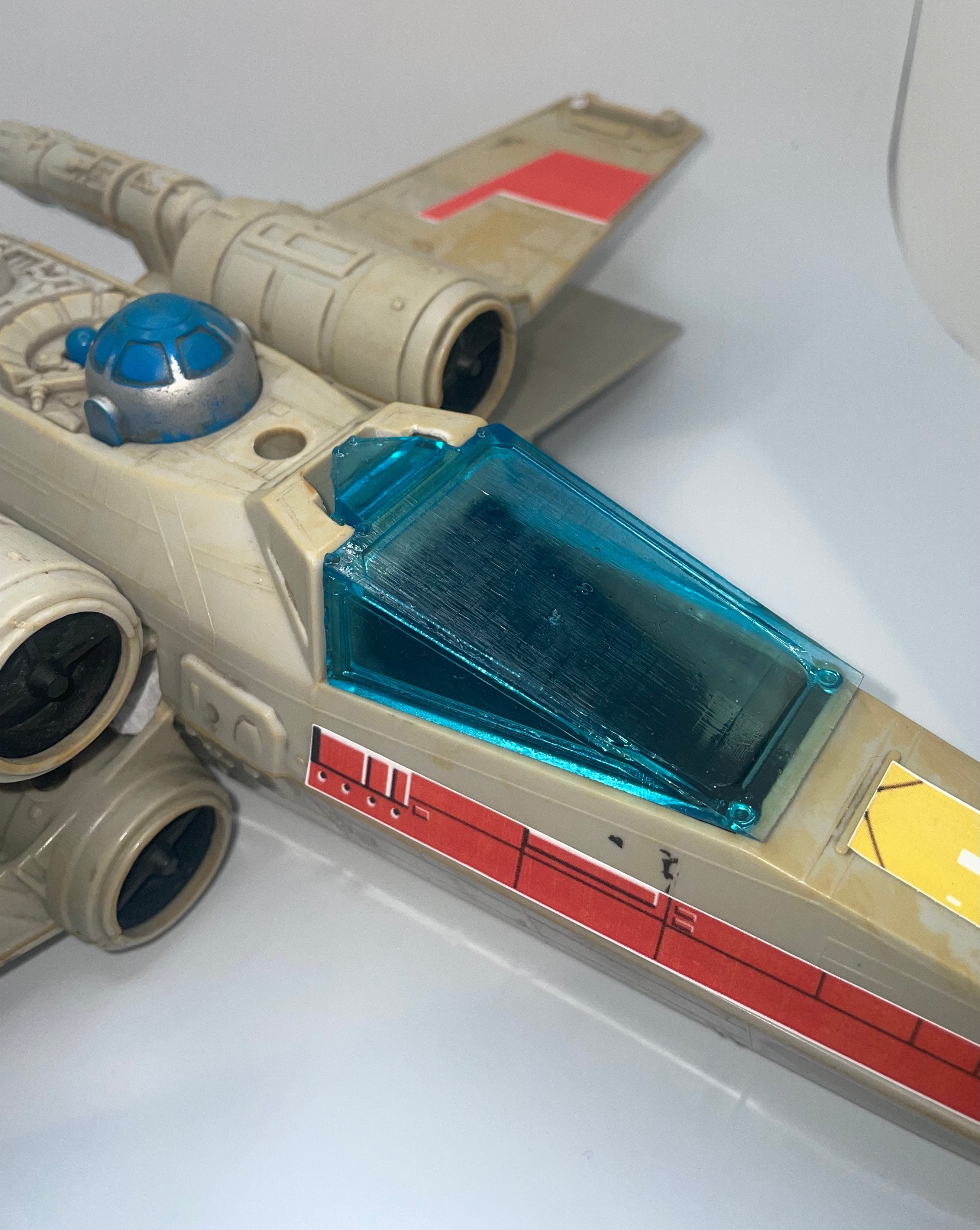 Vintage Star Wars X Wing fighter Canopy Glass Reproduction Part 1978 Kenner Toys