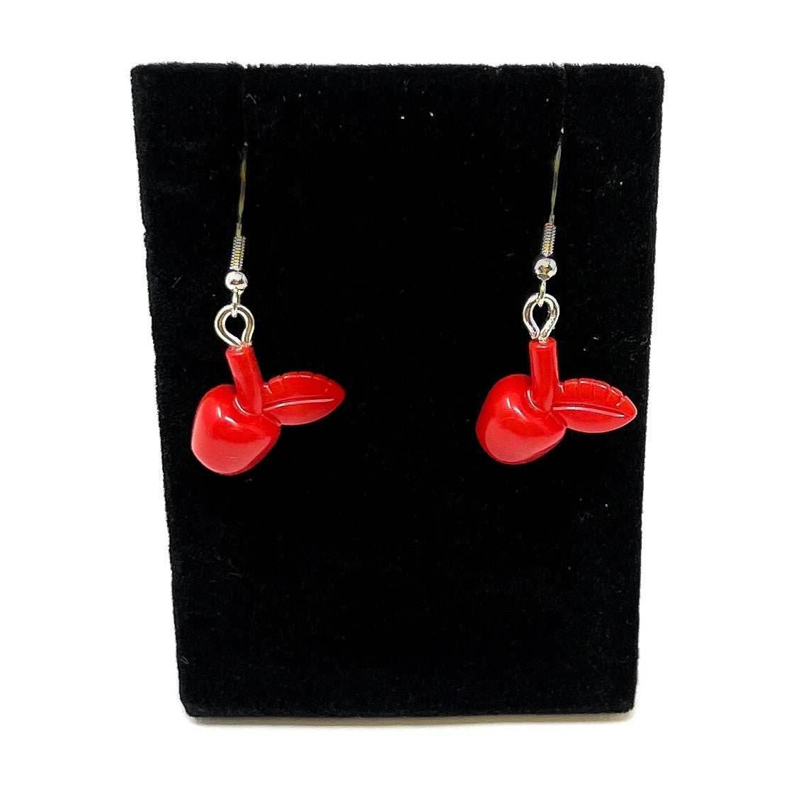 B3 Customs® Apple Earrings made from LEGO Bricks - Red
