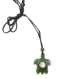Jade Turtle and Abalone Pendant