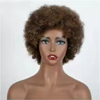 Short Afro Curly Human Hair Full Machine Wigs for Women 150% Density Short Hair Pixie Cut Wig Remy Human Hair Afro Wig For Black Women Gifts for Girlfriends