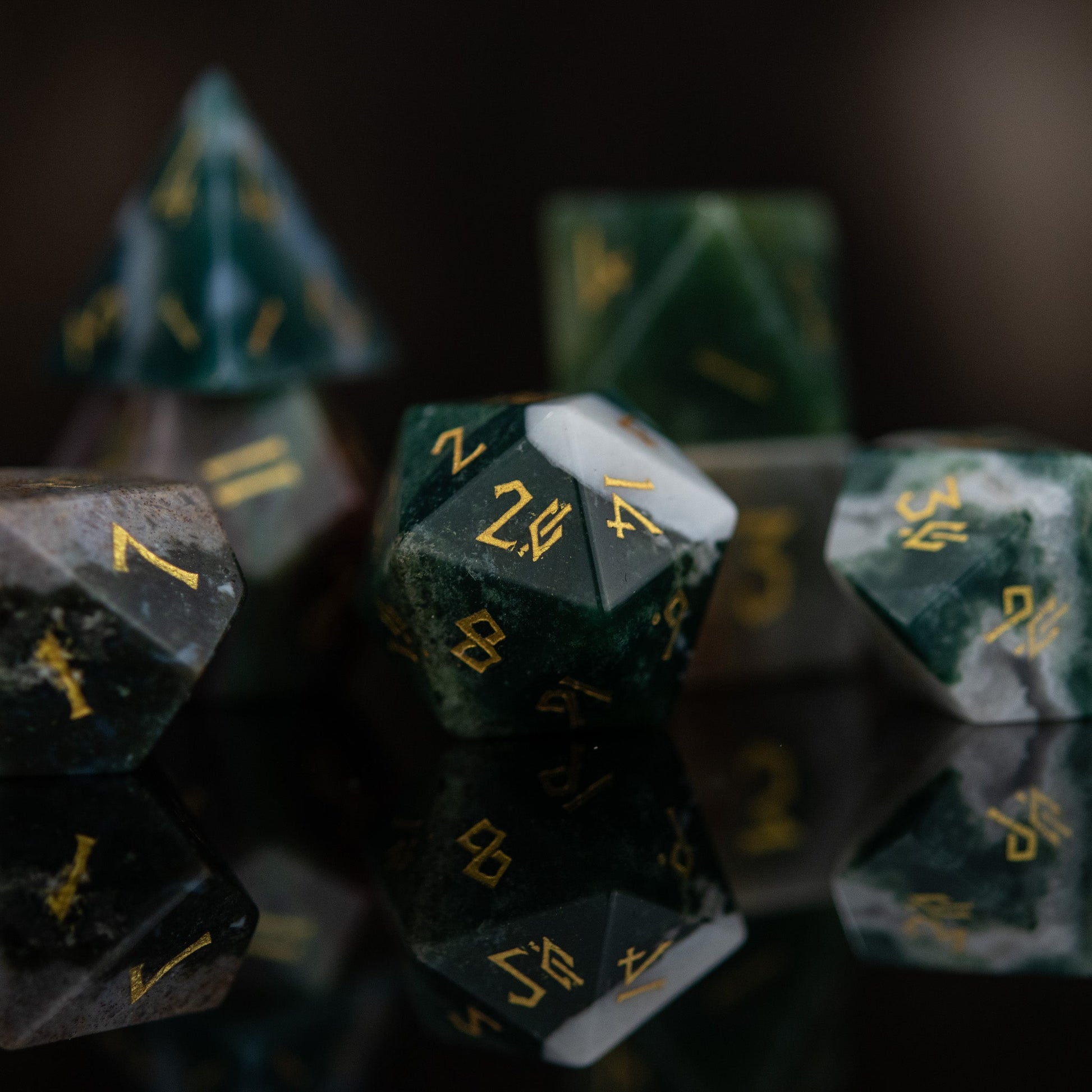 Indian Agate Stone Dice Set