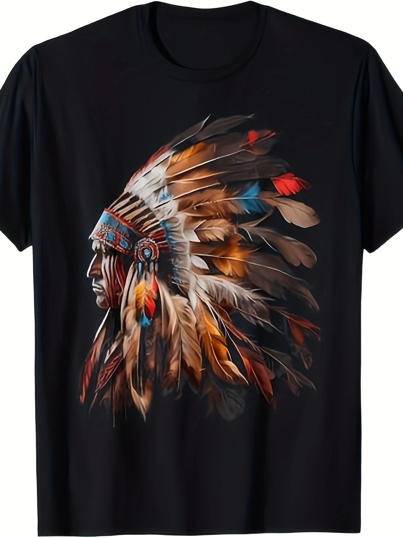 Indian Headdress Pattern T-shirt For Men