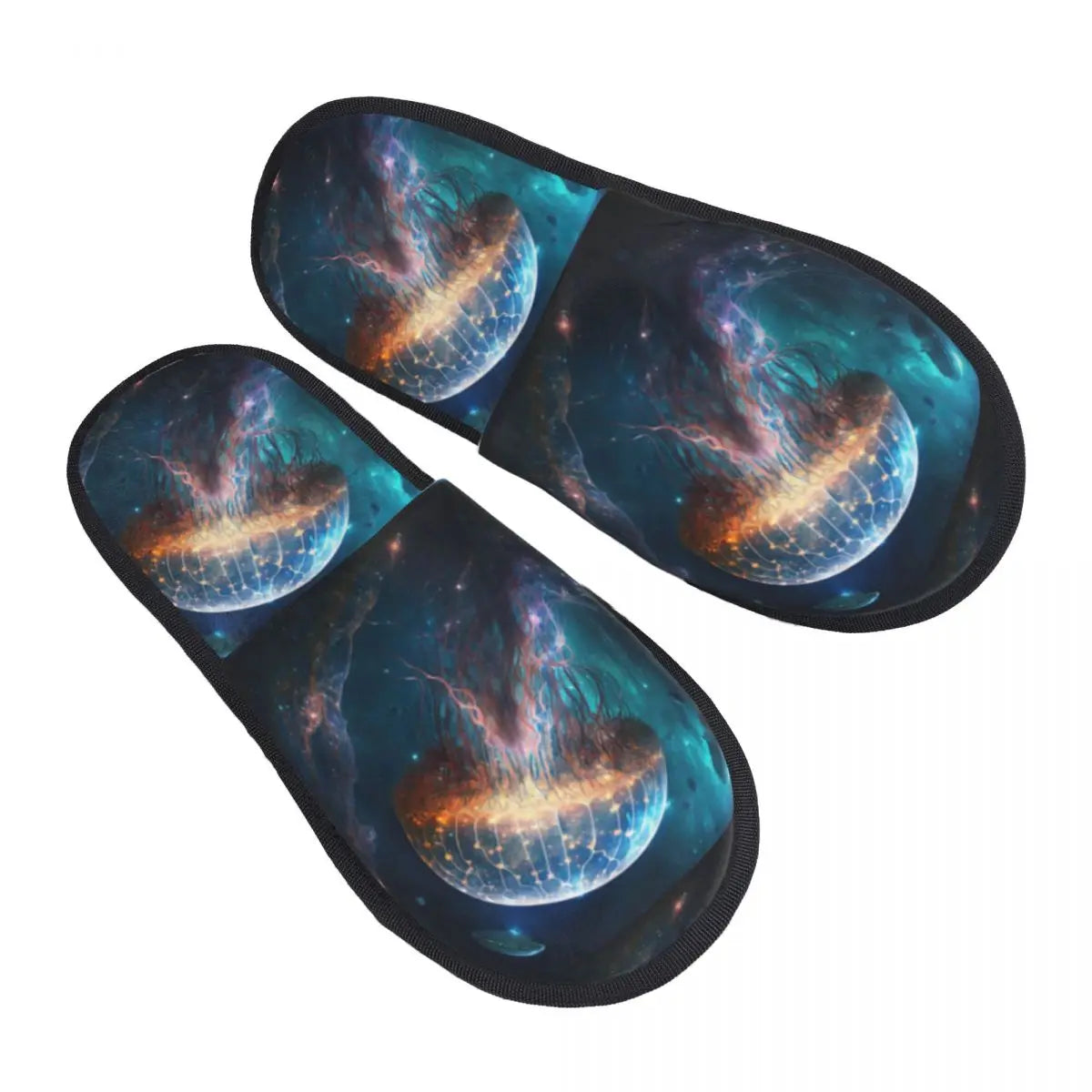 Indoor Slippers Fantasy Jellyfish Space Plush Slipper Autumn Winter Shoes House Flat Floor for Bedroom