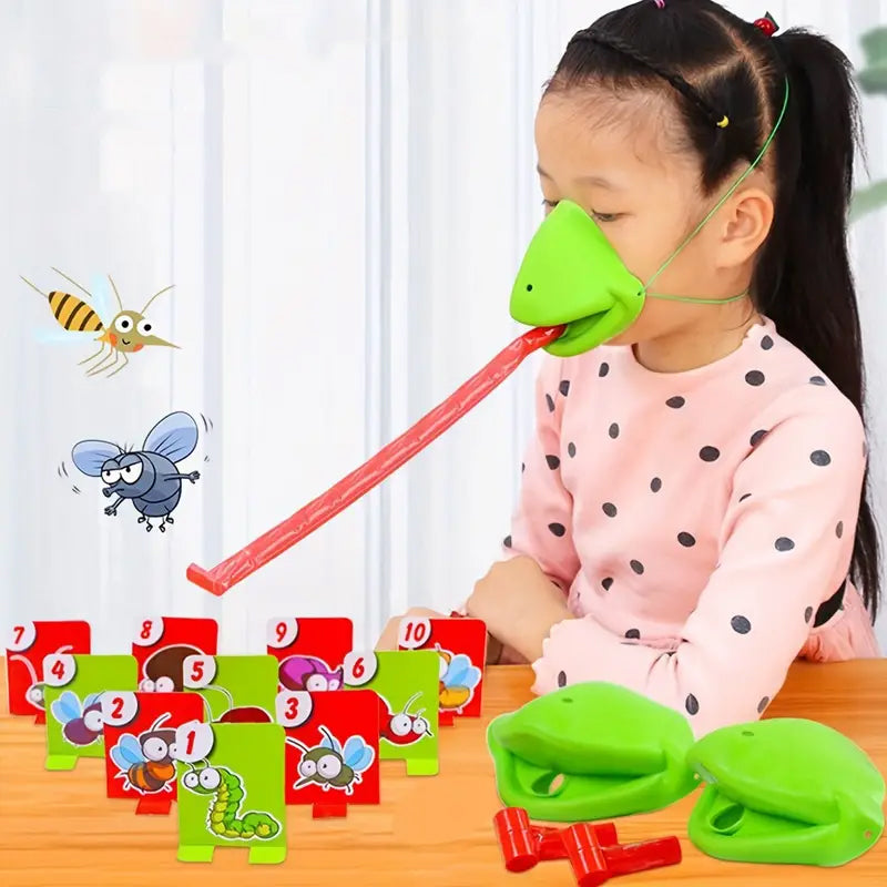 Interactive Family Toy Tongue Sticking Out Board Game in Frog Design