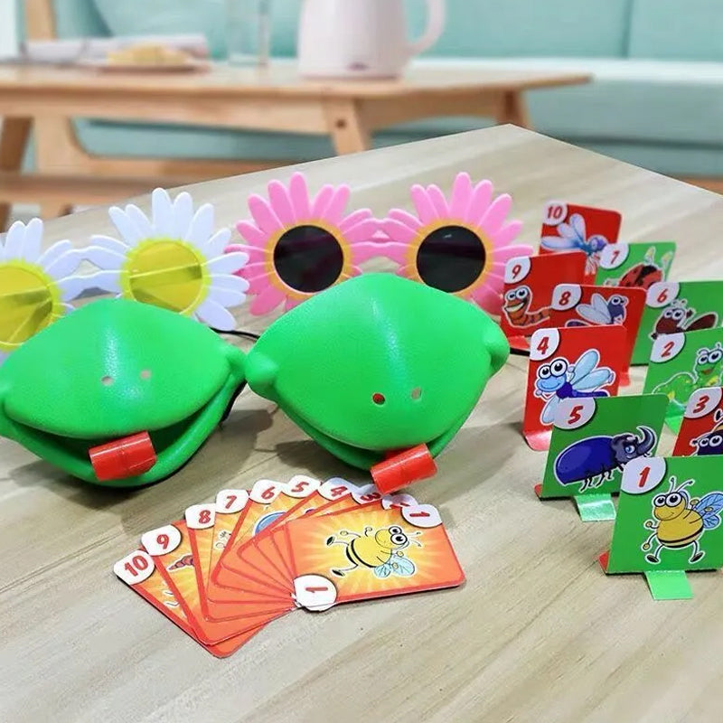 Interactive Family Toy Tongue Sticking Out Board Game in Frog Design