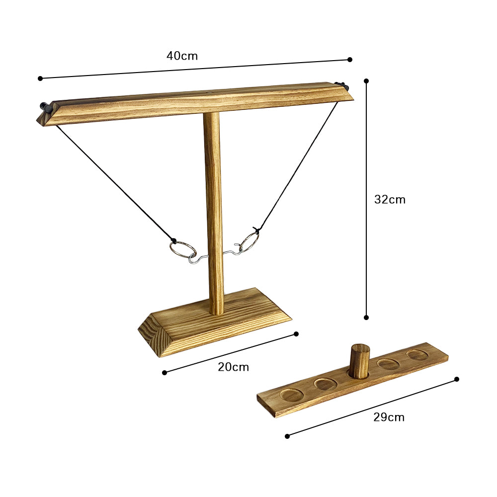 Interactive Kids and Adult Wooden Ring Toss Game for Gatherings and Parties