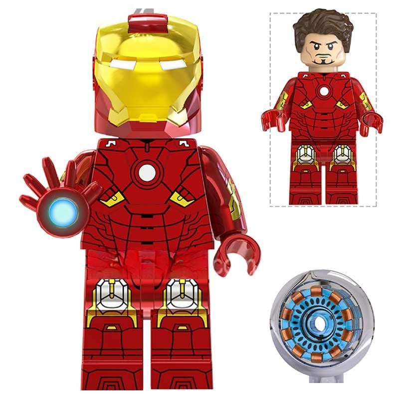 Iron Man Avengers Tony Stark Red Suit Lego Minifigures Custom Toys 5