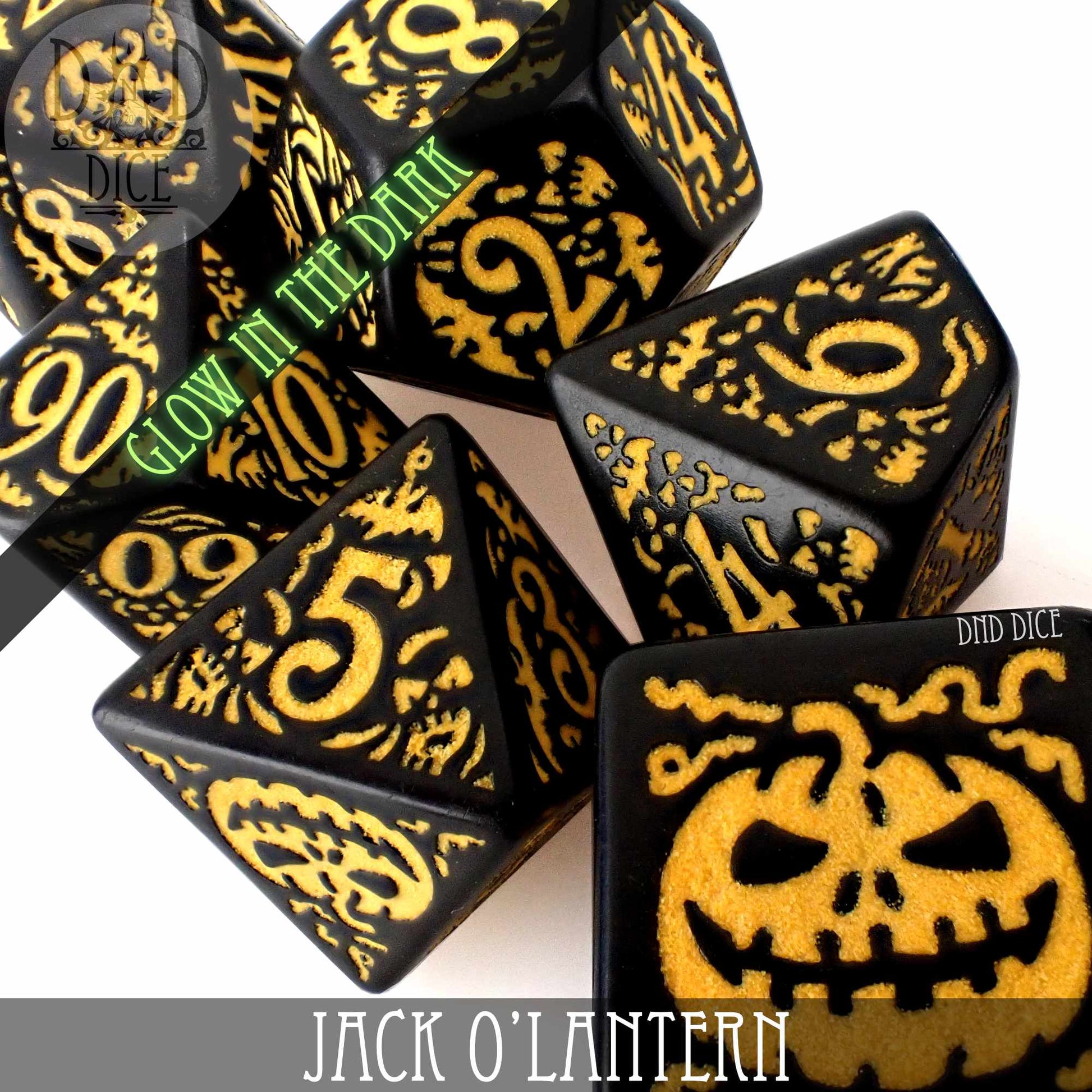 Jack O’Lantern Glow in the Dark Dice Set