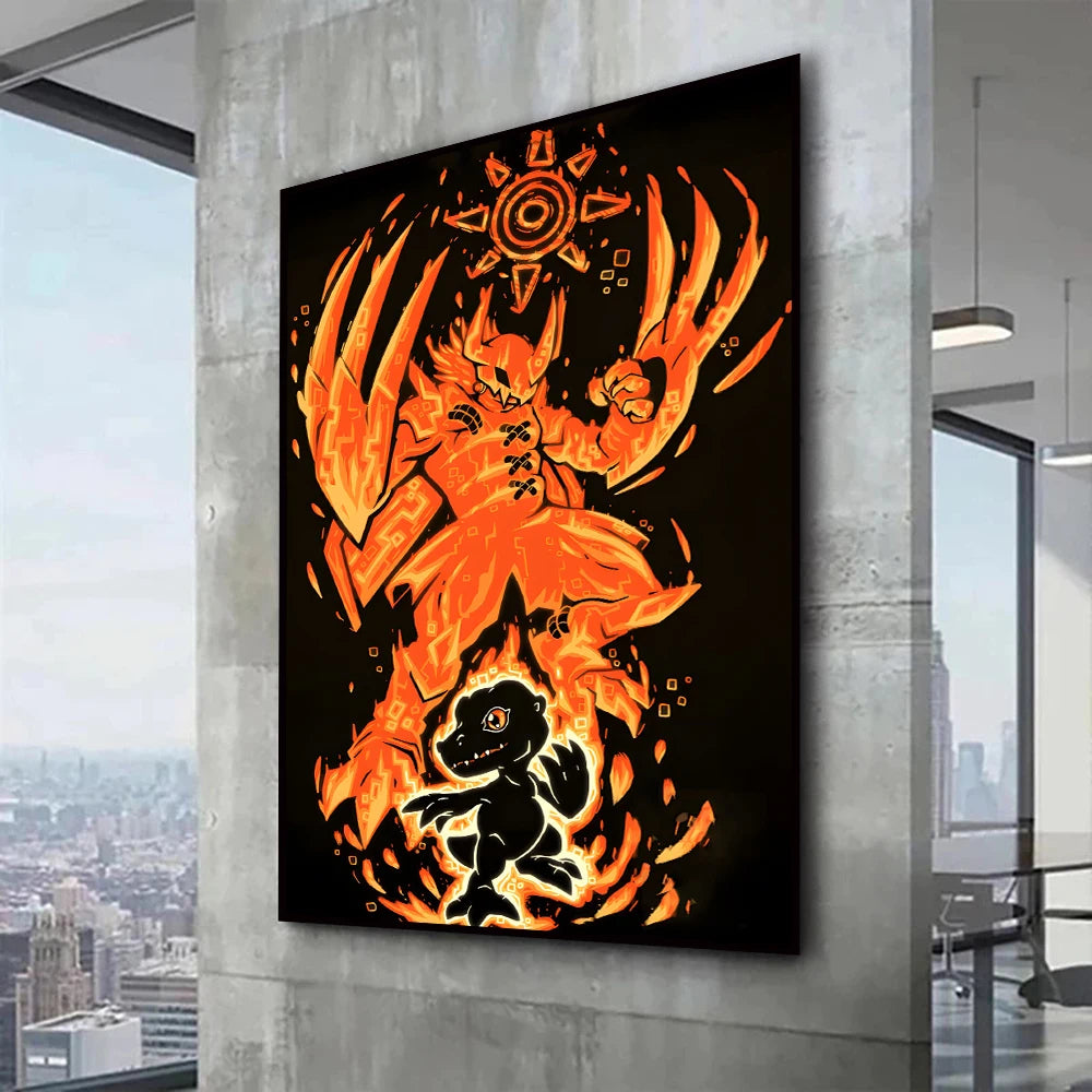 Japanese Anime Digimon Adventure Wall Art Poster Classic Cartoon Characters Home Decoration Canvas Painting Mural Picture Prints