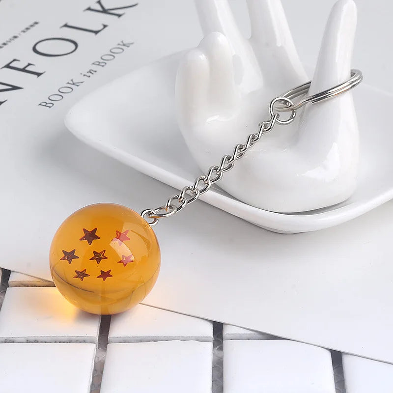 Japanese Anime Goku Super Keychain 3D 1-7 Stars Cosplay Crystal Ball KeyChain Collection Figures Toys Pendant Car Keyring Gifts