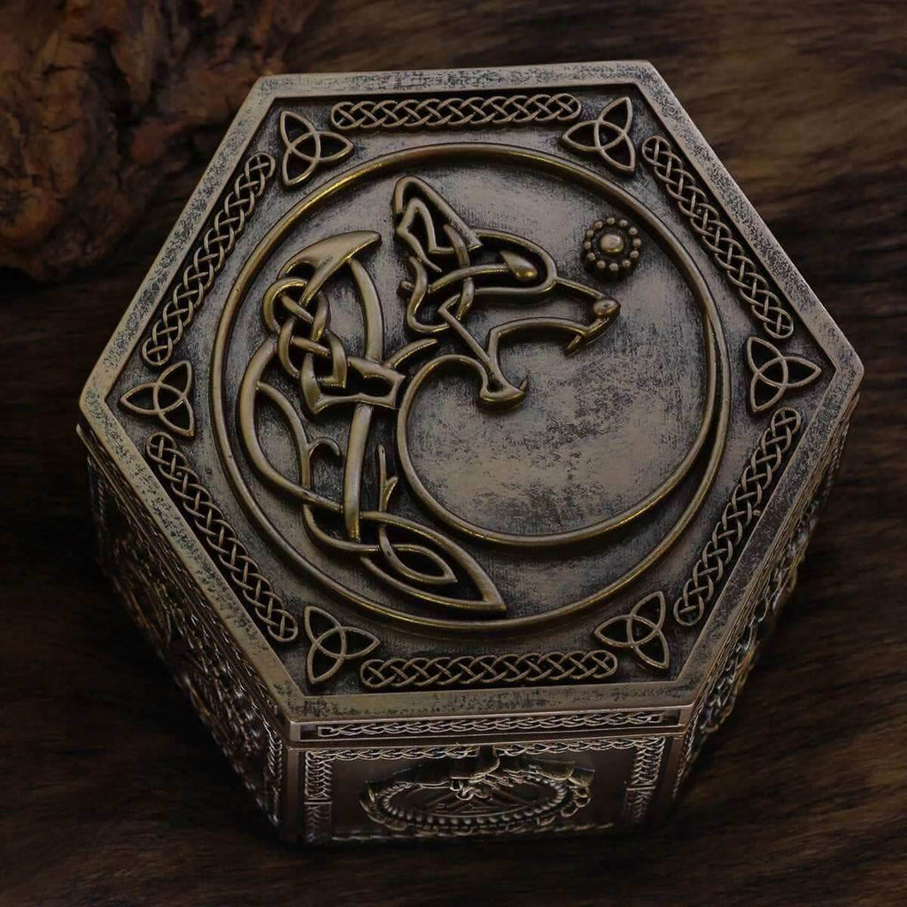 Viking Wolf Jewelry Box - 