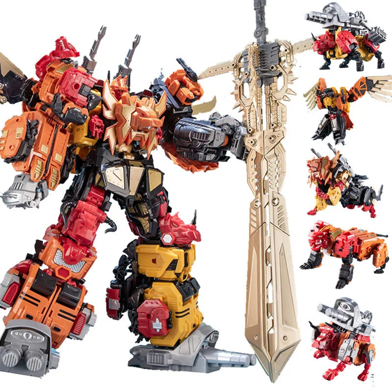 Jinbao 5 In 1 45 cm Big Transformation Predaking Toys Anime Devastator KO G1 Robot Action Figure Model Boy Children Kid Gift