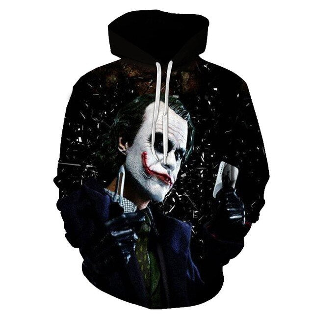 joker 3D Print Sweatshirt Hoodies Men and women Hip Hop Funny Autumn Streetwear Hoodies Sweatshirt For Couples Clothes