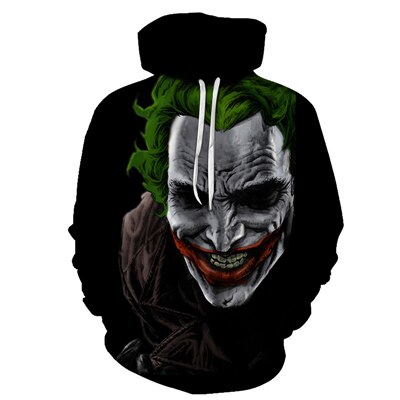 joker 3D Print Sweatshirt Hoodies Men and women Hip Hop Funny Autumn Streetwear Hoodies Sweatshirt For Couples Clothes