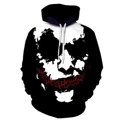 joker 3D Print Sweatshirt Hoodies Men and women Hip Hop Funny Autumn Streetwear Hoodies Sweatshirt For Couples Clothes