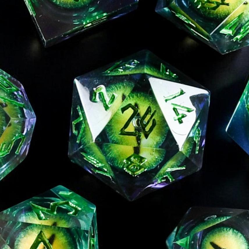 Jurassic Green Liquid Core Dice Set