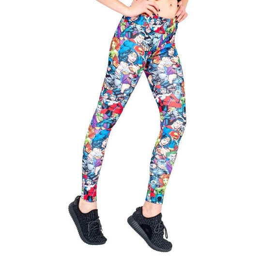 Justice League Mob Scene Leggings - S